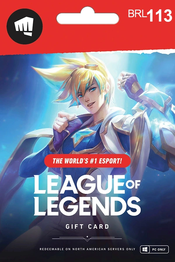 League of Legends Gift Card - 113 BRL- Riot Points Key - Brazil