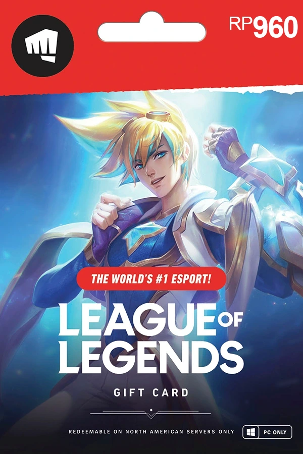 League of Legends Gift Card 960 Riot Points - KR League of Legends RP Keys - Korea