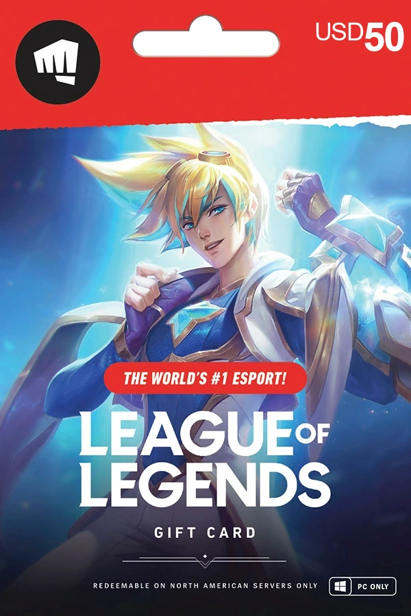 League of Legends Gift Card - 50 USD - Riot Points Key - United States
