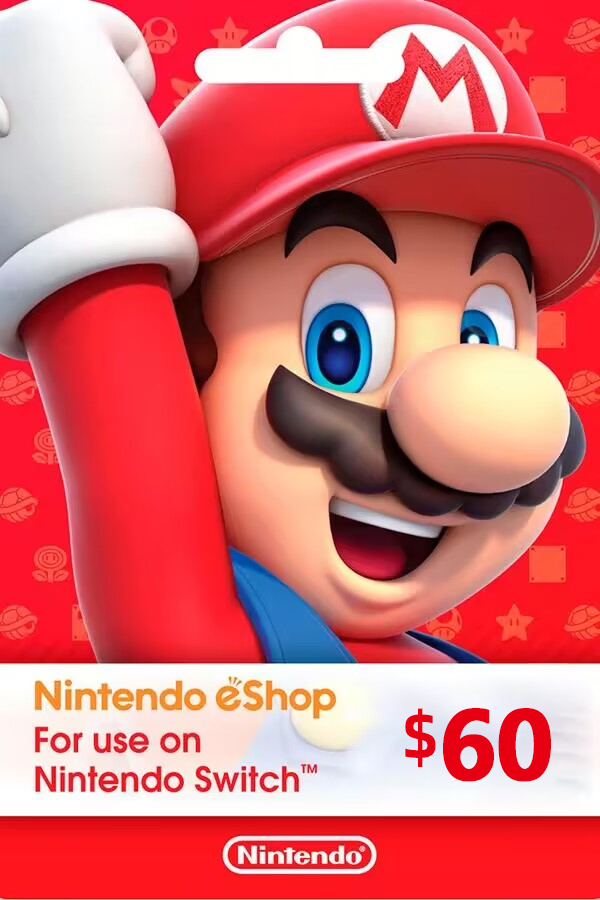Nintendo eShop Gift Card 60 USD - US Nintendo eShop Keys - United States