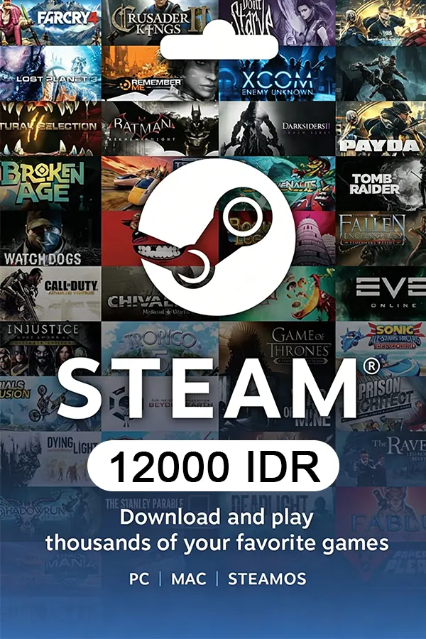 Steam Wallet Gift Card 12000 IDR - ID Steam Wallet Keys - Indonesia