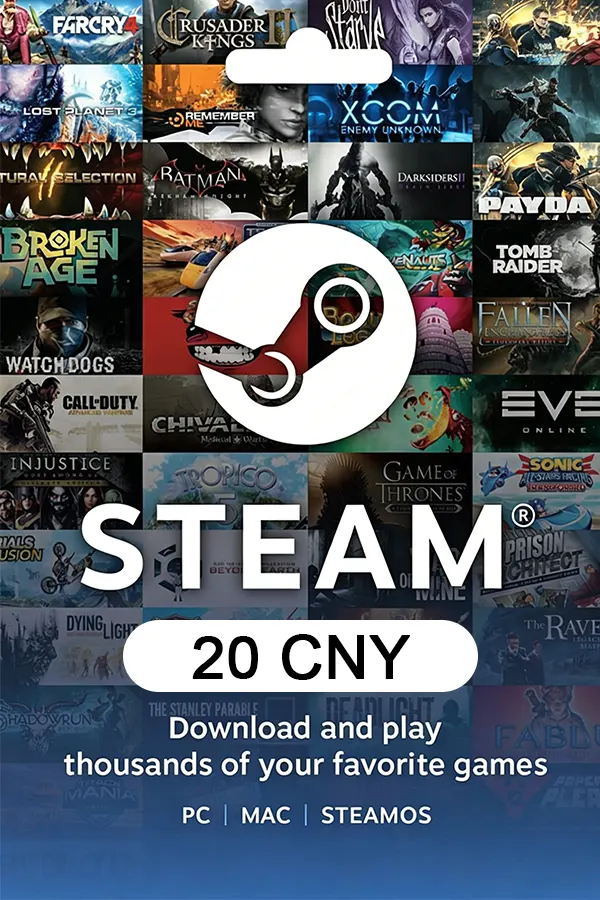 Steam Wallet Gift Card 20 CNY - CN Steam Wallet Keys - China