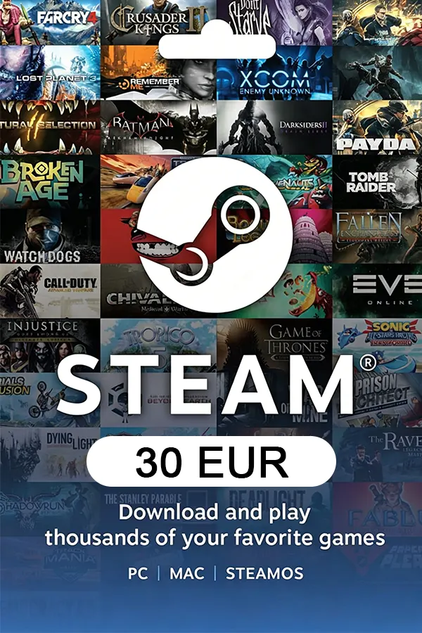 Steam Wallet Gift Card 30 EUR Steam Key NETHERLANDS