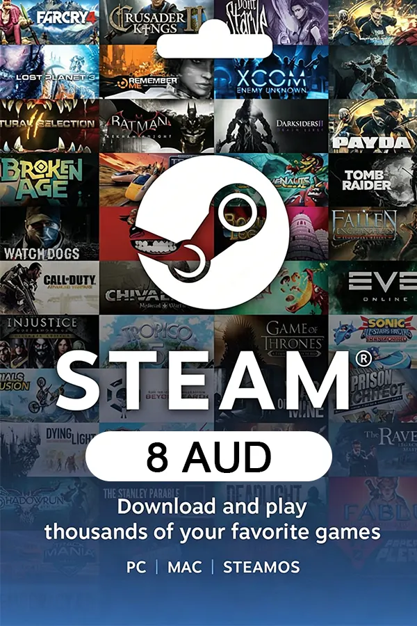 Steam Gift Card 8 AUD Steam Key AUSTRALIA