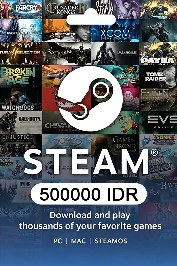 Steam Wallet Gift Card 500000 IDR Steam Key INDONESIA
