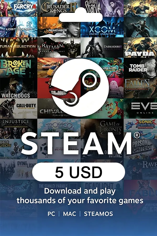 Steam Wallet Gift Card 5 USD - Steam Key - MOROCCO