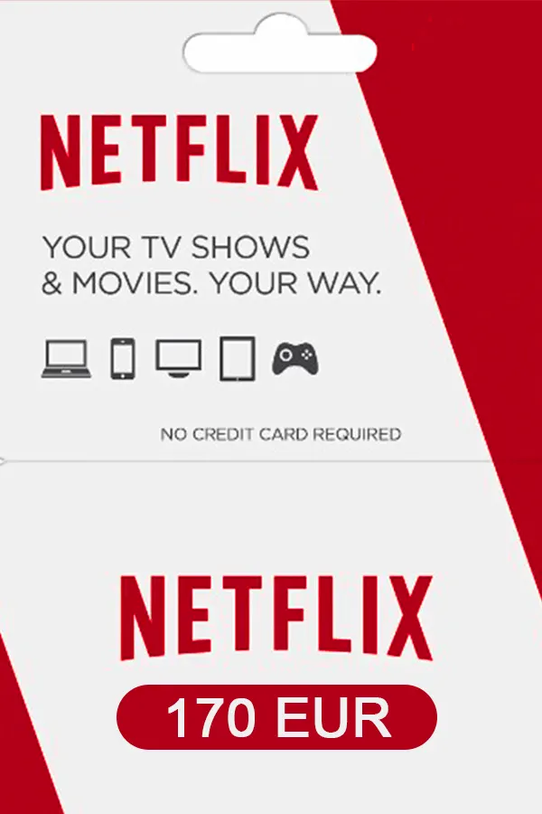 Netflix Gift Card 170 EUR Key EUROPE