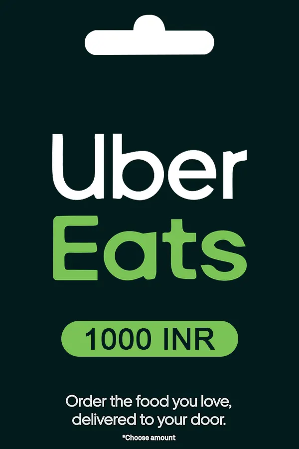 Uber Eats Gift Card 1000 INR Uber Key INDIA