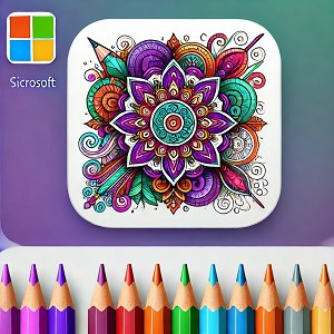 Coloring Book Pages For Adults - Microsoft key - South Africa