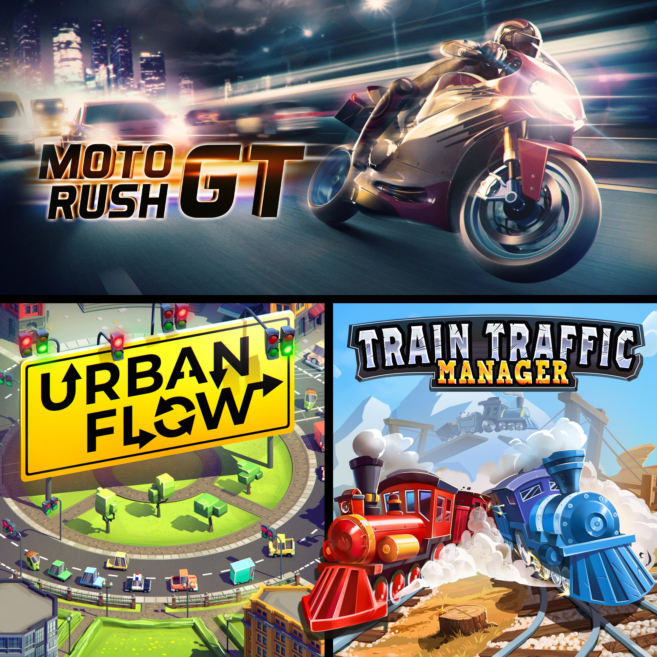 Moto Rush GT + Urban Flow + Train Traffic Manager - Xbox live key - United Kingdom