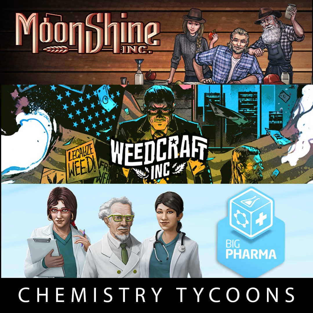 Weedcraft Inc + Moonshine Inc + Big Pharma - Chemistry Tycoons Bundle - Xbox live key - United States