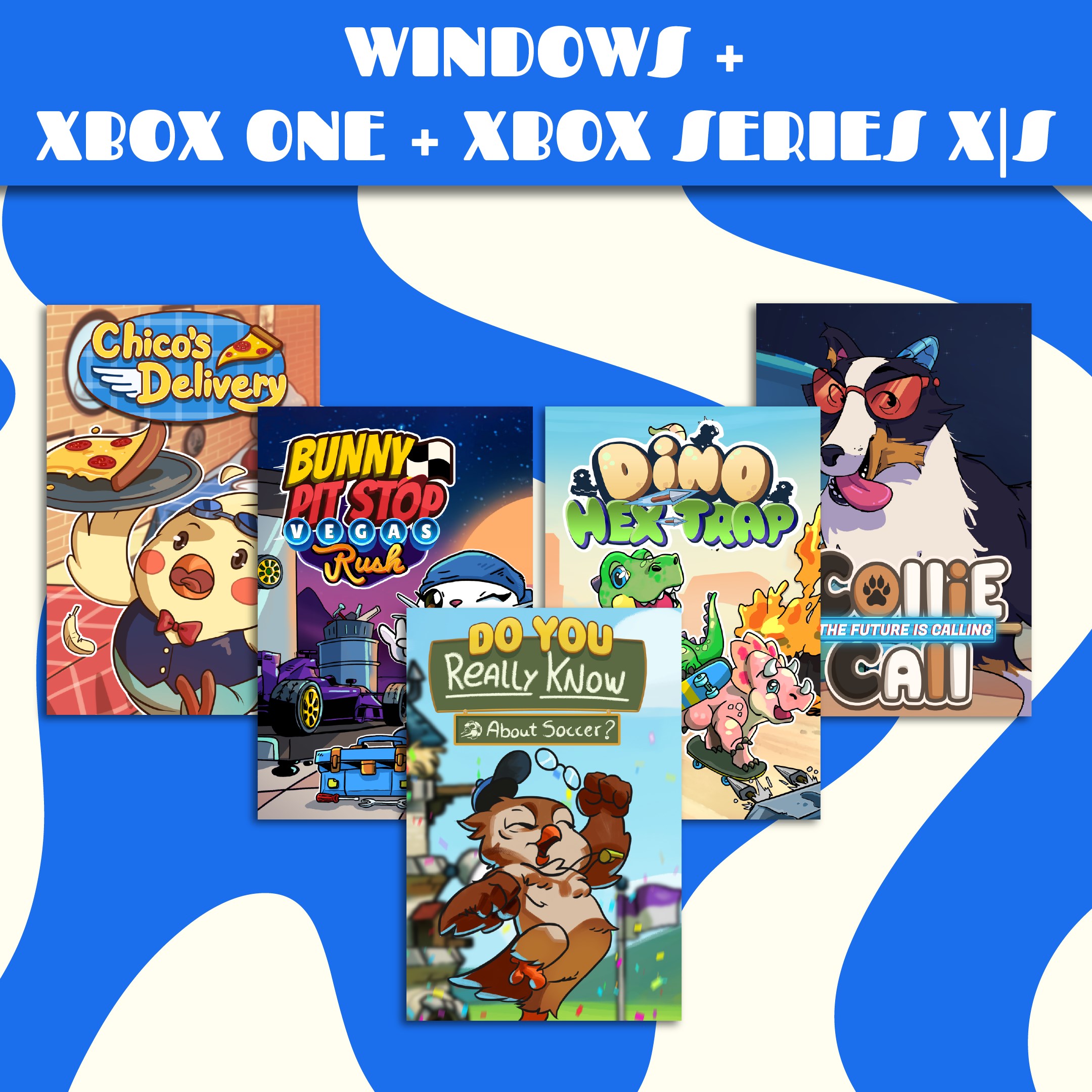 Bunny Pit Stop + Chico's Delivery + Collie Call+ Dino Hex Trap + Do You Really Know About Soccer? (Bundle) - Xbox live key - United States