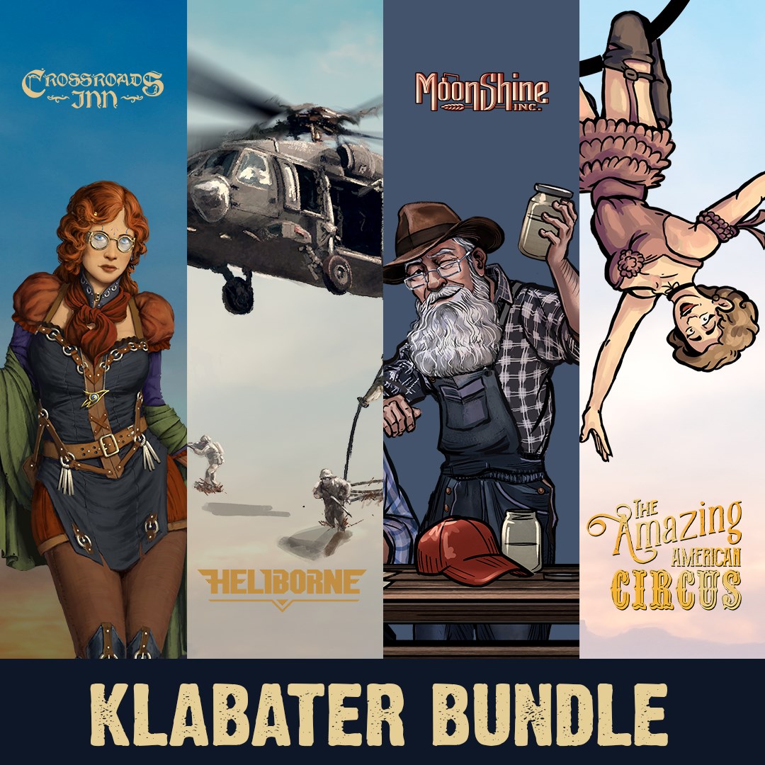 Klabater Bundle: The Amazing American Circus, Moonshine Inc., Heliborne and Crossroads Inn - Xbox live key - United States